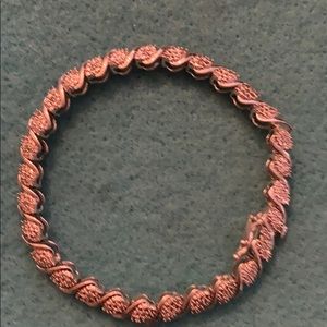 Sterling silver end real small diamonds bracelet
